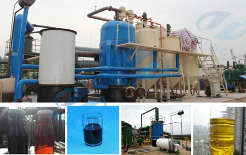 Pyrolysis oil to diesel distillation plant