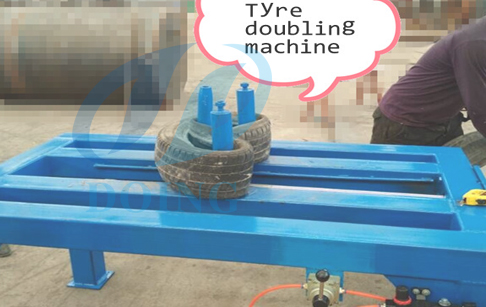 Waste tire doubling and unpacking machine 