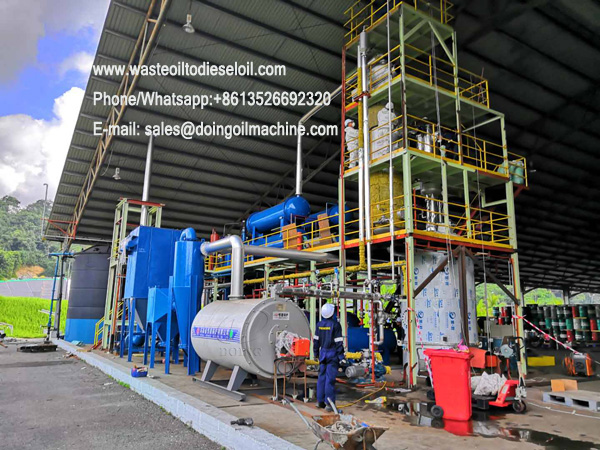 used motor oil to diesel plant
