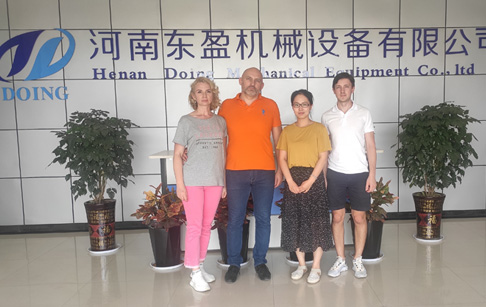 Three British customers came to DOING to inspect convert plastic to fuel pyrolysis machine